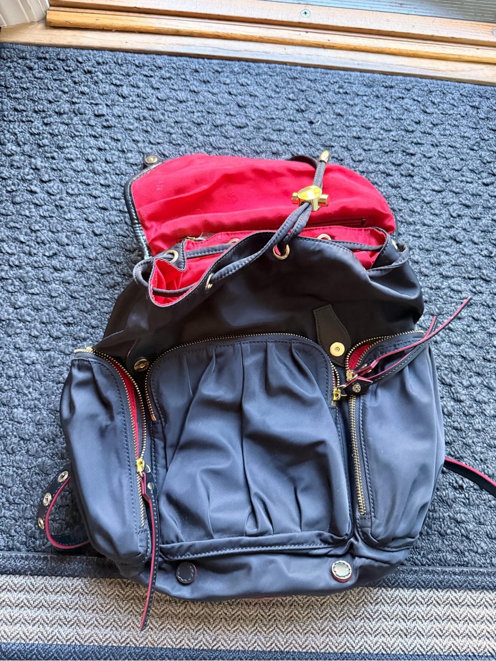 MZ Wallace Backpack - Red Interior with Gold Hardware